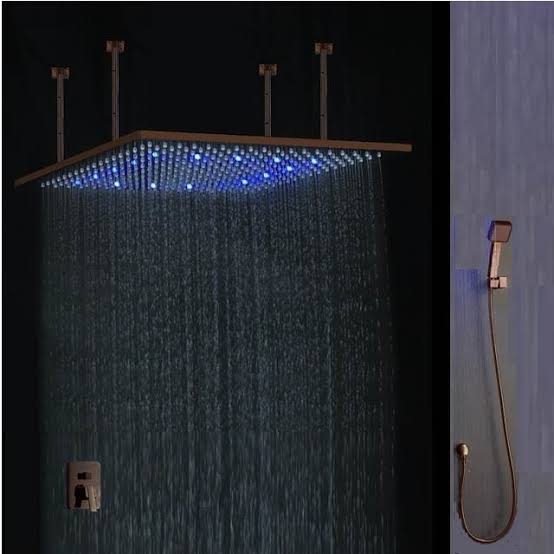 Juno Oil Rubbed Bronze Square Color Changing LED Rain Shower Set