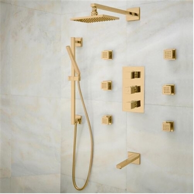 Gold Tone Finish Napoli Shower Set