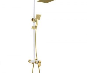 Saint-Denis Solid Brass Luxurious Exposed Gold Bathroom Shower Set