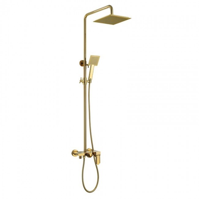 Nanterre Solid Brass Luxurious Exposed Gold Bathroom Shower Set