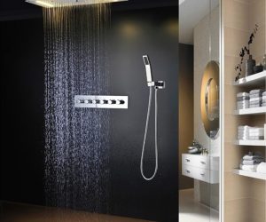 Venice Thermostatic Rectangular Shower Head with LED