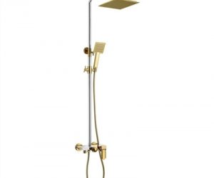 Versailles Solid Brass Luxurious Exposed Gold Bathroom Shower Set