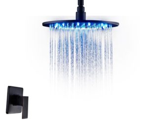 Fontana Oil Rubbed Bronze Bathroom Rain Shower Set With LED Color