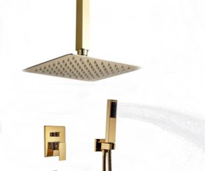 L’Aquila Brass Gold tone Shower Set Ceiling Mounted Shower Set