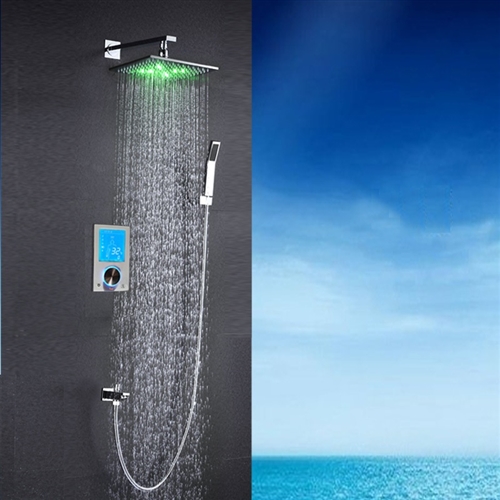 Fontana Flavia Digital Color Changing LED Rainfall Shower Set