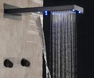 Napoli Oil Rubbed Bronze Finish LED Waterfall Rain Shower Set