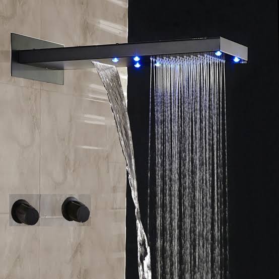 Napoli Oil Rubbed Bronze Finish LED Waterfall Rain Shower Set