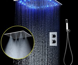 ValenciaThermostatic LED Shower System with Hand Held Shower