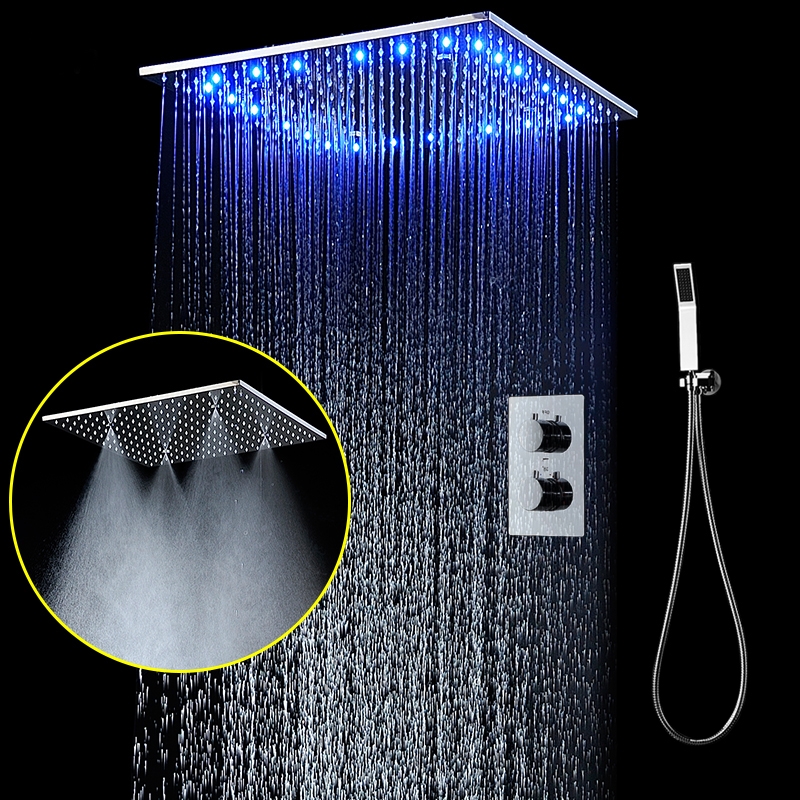 ValenciaThermostatic LED Shower System with Hand Held Shower