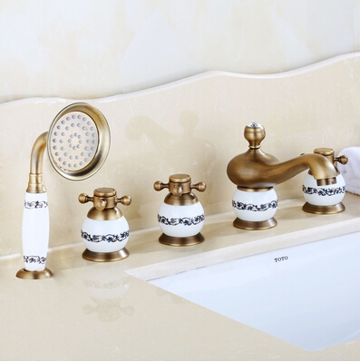 La Rochelle 5 Piece Deck Mounted Bathtub Faucet BS567SMC