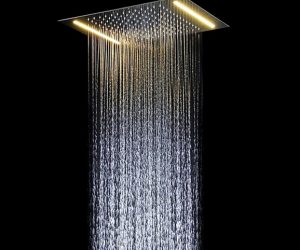 Luna Recessed Shower Head with Single Color LED Features