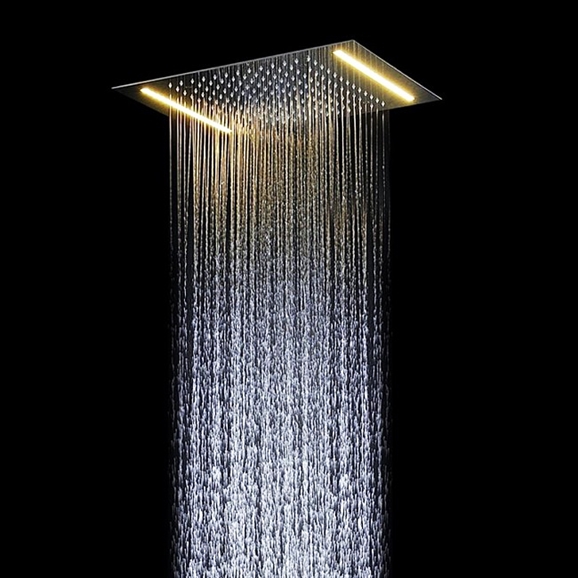 Luna Recessed Shower Head with Single Color LED Features