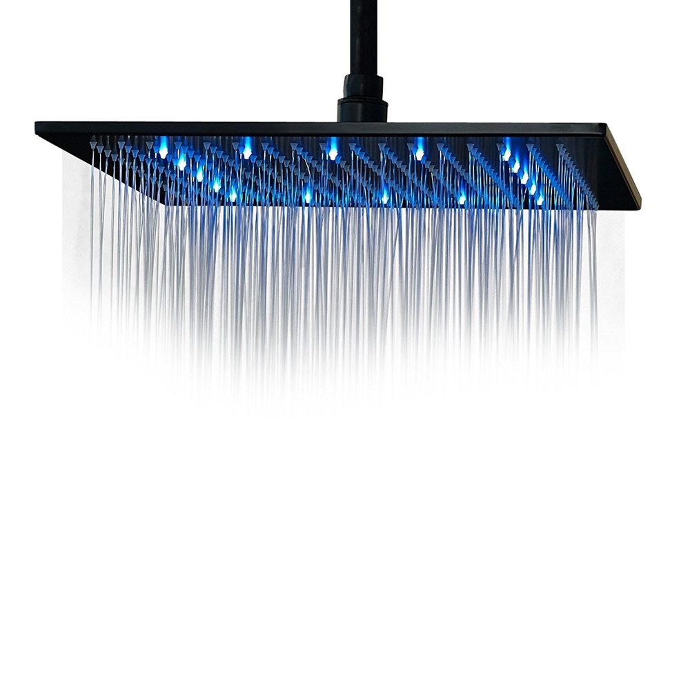 Fontana 16″ ORB Square Color Changing LED Rain Shower Head