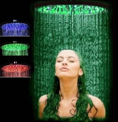 Fontana Oil Rubbed Bronze Bathroom Rain Shower Set With LED Color