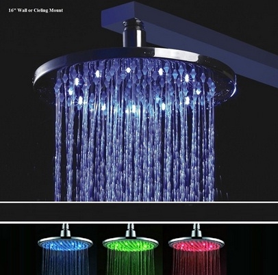 Fontana 16″ Round Multi Color LED Rain Shower Head