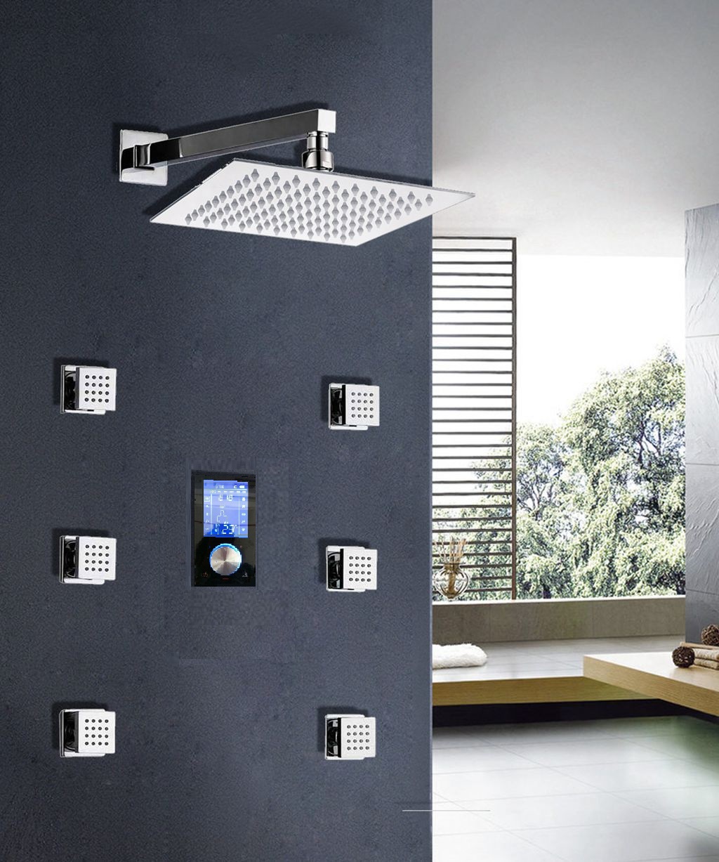 Trialo Solid Brass Color Changing Water Powered Led Shower with Adjustable Body Jets and Digital Mixer, All in One Installation Manuals