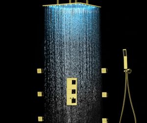 Gold Tone Finish Venice LED Shower Set