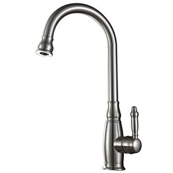 Turrubares Deck Mounted Kitchen Sink Faucet with Pull Down Sprayer