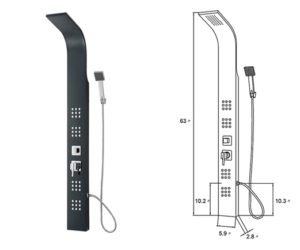 Fontana 63″ Stainless Steel Shower Panel