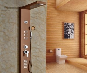 Fontana Rose Gold Finished Wall Mounted Shower Panel