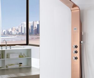 Fontana Rose-gold Stainless Steel Shower panel