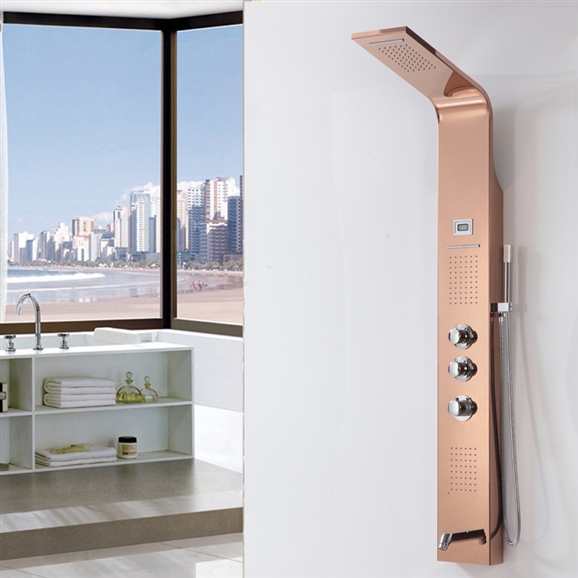 Fontana Rose-gold Stainless Steel Shower panel