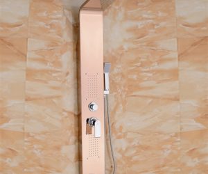 Juno Thermostatic Shower Panel Champagne Gold Finish