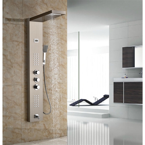 Trio Thermostatic Brushed Nickel Shower Panel