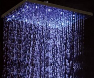 10″ Oil Rubbed Bronze Square Color Changing LED Rainfall Shower Head