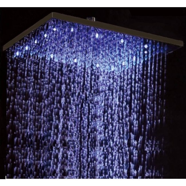  10″ Oil Rubbed Bronze Square Color Changing LED Rainfall Shower Head