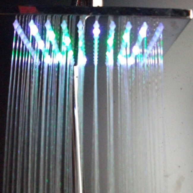 Fontana 12″ Brushed Bronze shower head Sqaure Color Changing LED Rain Shower Head