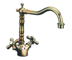 Monro Dual Handle Antique Brass Faucet