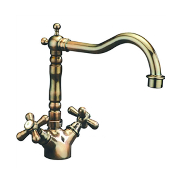 Monro Dual Handle Antique Brass Faucet