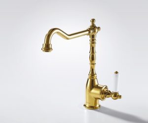 Naples Gold Finish Single Handled Kitchen Sink Faucet