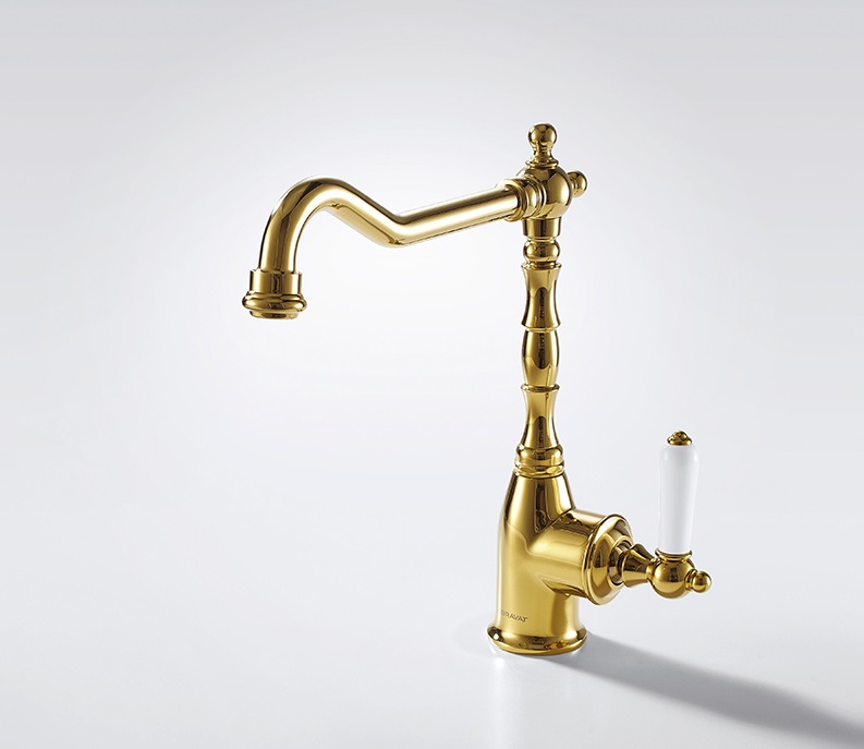 Naples Gold Finish Single Handled Kitchen Sink Faucet