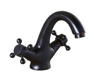 Turin Antique ORB Double Handle Bathroom Sink Faucet