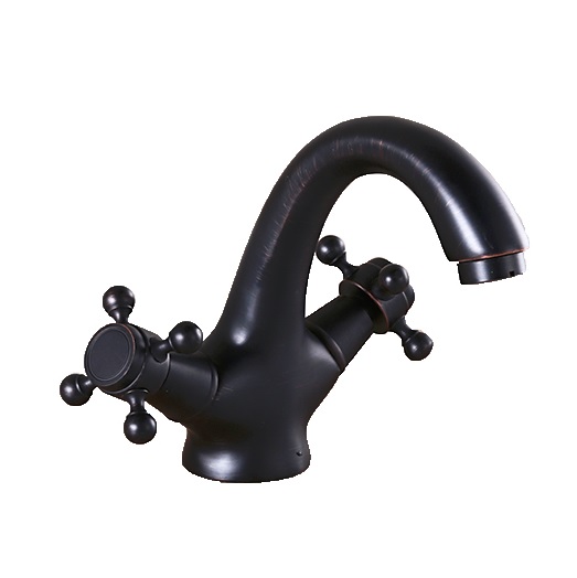 Turin Antique ORB Double Handle Bathroom Sink Faucet