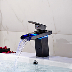 Reno LED Color Changing Oil Rubbed Bronze Basin Faucet Single Handle Mixer Tap