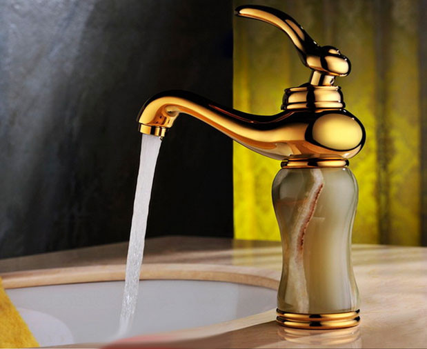gold plated bathroom sink faucets