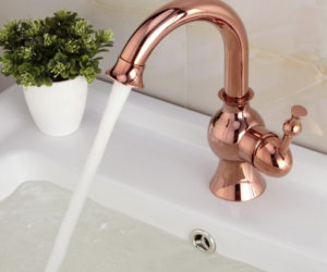 Fiego Rose Gold Sink Faucet Deck Mount