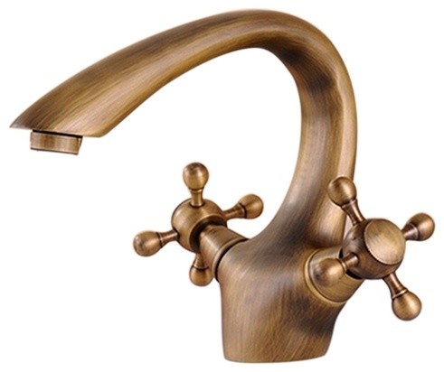 Rubeno Antique Brass Sink Faucet, All in One Installation Manuals