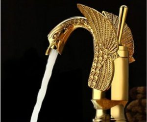 Hooper Gold Finish Brass Body Bathroom Sink Faucet