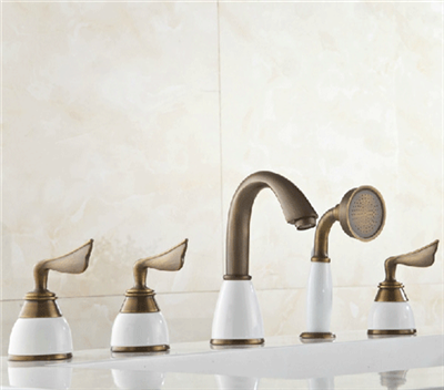 BathSignature Bathtub Faucet Antique Brass