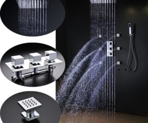 Yvelines Square Shower Head with Massage Jets