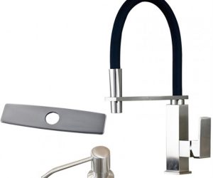 Bari Stainless Steel Kitchen Sink Faucet with Matching Soap Dispenser