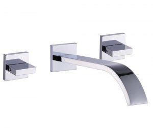 Dual Handle Chrome Finish Wall Mount Vessel Sink Faucet