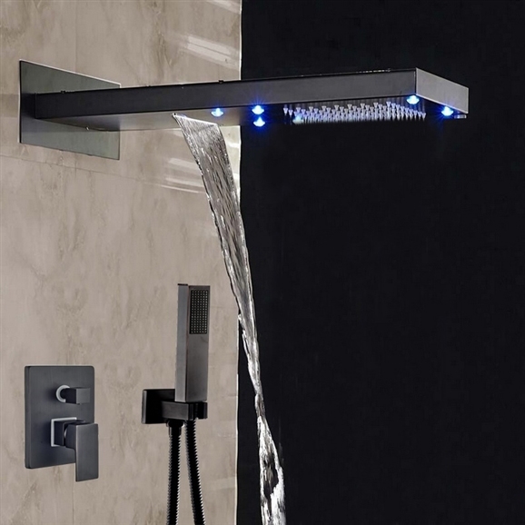 Fontana Rainfall LED Color Changes Shower Faucet Single Handle Oil Rubbed Bronze Shower