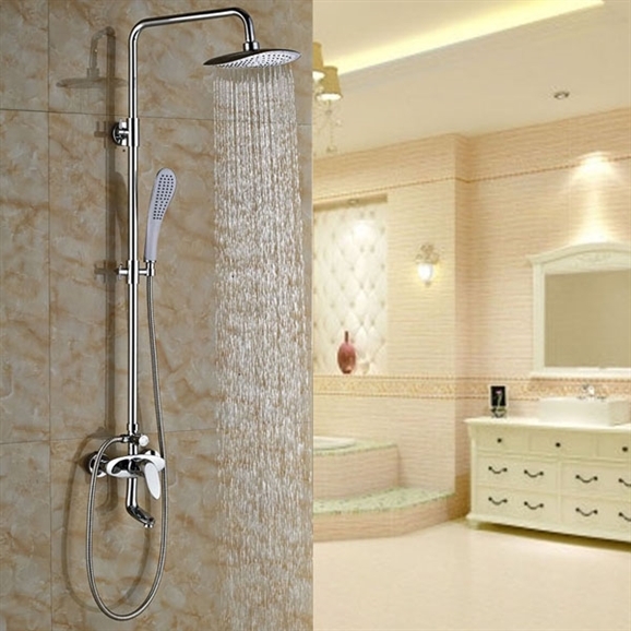 Genoa Wall Mounted Chrome Shower Set with Hand Shower