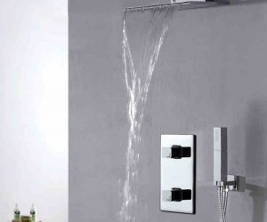 Reims Waterfall Chrome Wall Mounted Bathroom Shower Set