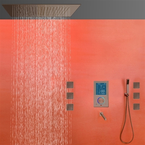Riviera Multi Color Water Powered Led Shower with Adjustable Body Jets and Digital Mixer